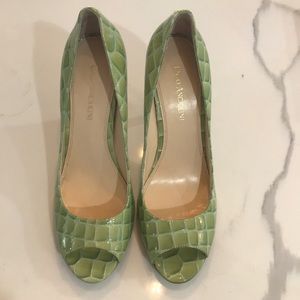 Enzo Angiolini green peep toe 3.75in heels